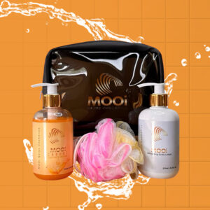 "Exclusive Gift Set with Makeup Vegan Leather Pouch bag"-- Carrot Liquid Face and Body Wash 250 ml & Whitening Body Lotion 250 ml