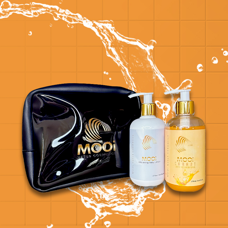 "Exclusive Gift Set with Makeup Vegan Leather Pouch bag"-- Carrot Liquid Face and Body Wash 250 ml & Whitening Body Lotion 250 ml - Image 2